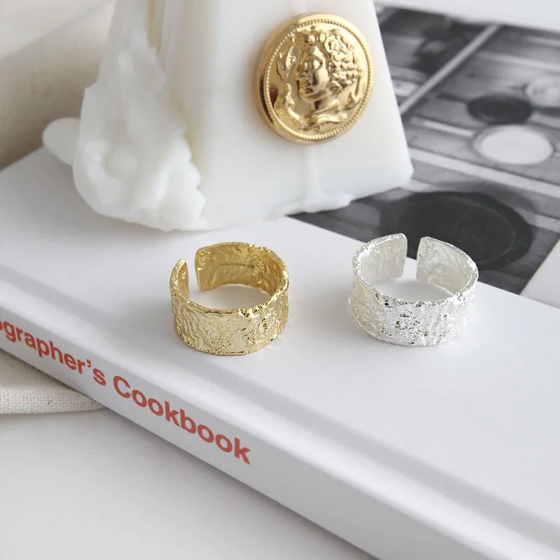 925 Sterling Silver Women’s Open Wave Ring – Irregular Wide Noodle Design Gift