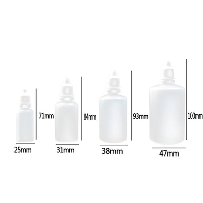 5PCS Squeezable Dropper Bottles — 5ML/10ML/15ML/20ML/30ML/50ML/100ML Refillable Plastic Bottles for Eye Liquid & Essentials