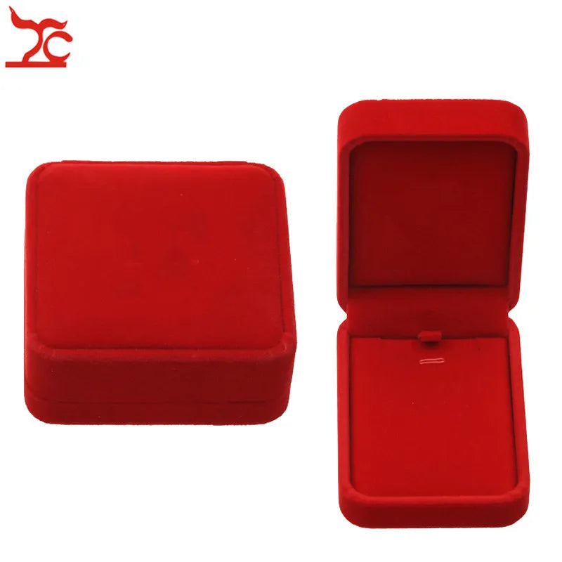 Red Velvet Wedding Jewelry Storage Box – Ring, Earrings, Necklace & Bracelet Organizer Gift Case