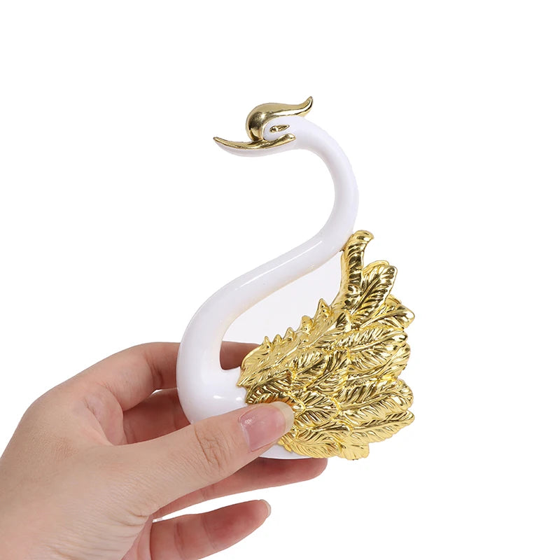 Romantic Crown Swan & Flamingo Cake Topper - Ideal Decoration for Birthday and Wedding Cakes