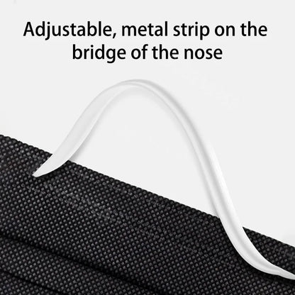 10-500PCS Adult Disposable Masks – Individual Black 3-Layer Anti-Dust Face Masks