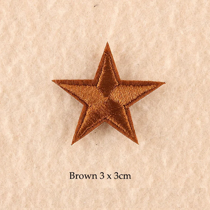 Stars Embroidered Iron-On Patches – Gold, Silver & Colorful Appliqué Stickers for Clothing, Jackets, Bags & DIY Craft Decoration