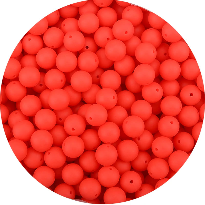 LOFCA Silicone Teething Beads - 20pcs 15mm Round Baby Chew Beads for DIY Teether Toys Infant Accessories