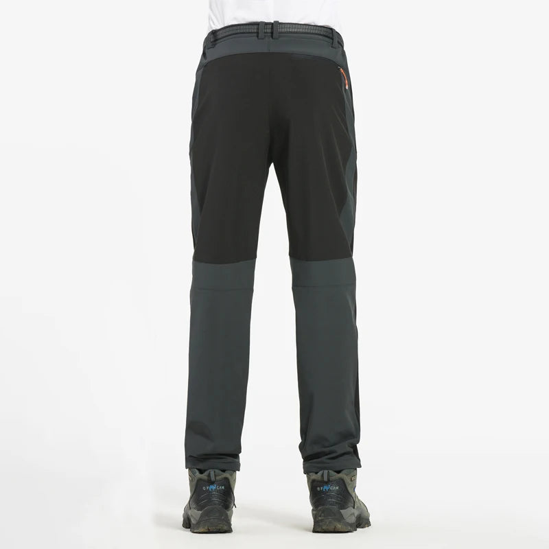 LNGXO Men’s Fleece Hiking Pants – Thick Warm Winter Waterproof & Windproof Soft Shell Ski, Trekking, and Camping Trousers