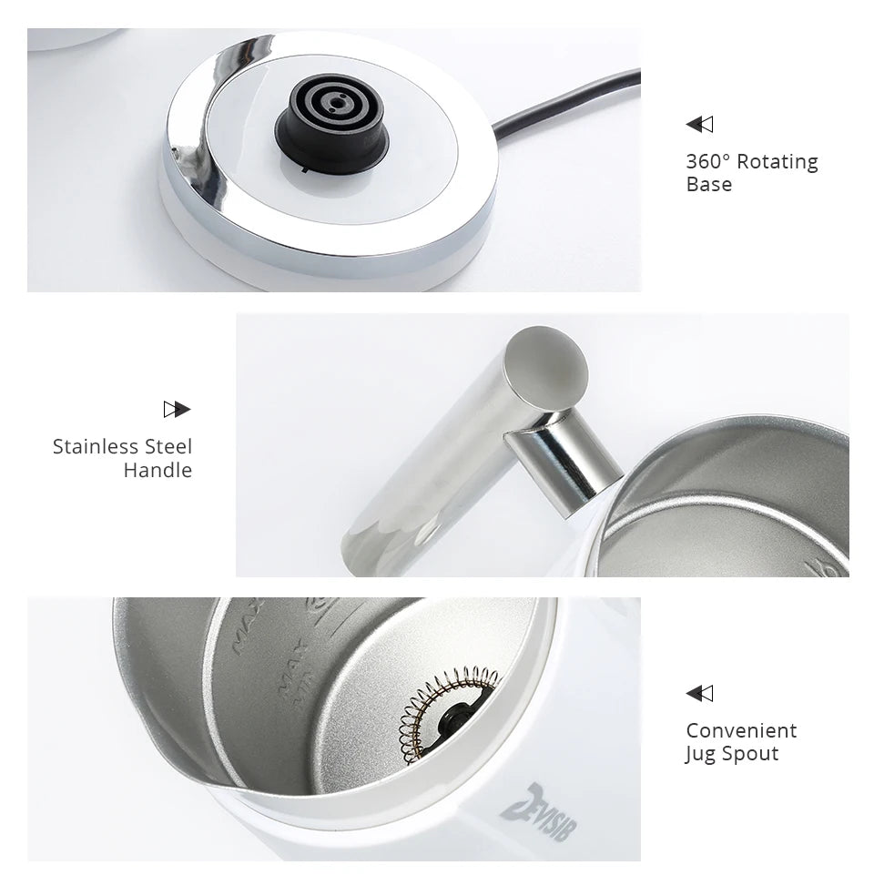 DEVISIB 3-in-1 Electric Milk Frother — 300ml Automatic Hot & Cold Foam Maker for Coffee, Latte, Cappuccino, Macchiato & Hot Chocolate