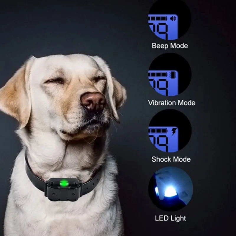 Waterproof Electric Dog Training Collar with Remote – Rechargeable Anti-Bark Control Device for All Dog Sizes