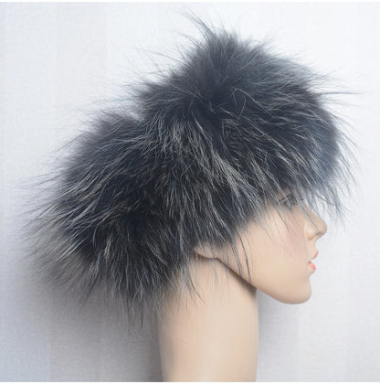 2025 Real Fox Fur Scarf and Headband – Luxury Winter Neck Warmer for Women, 100% Natural Fur, Elastic Ring Muffler