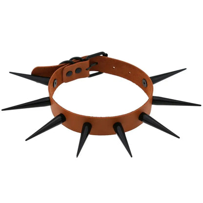 Big Long Spiked Choker Collar – Cool Punk Necklace for Women & Men, Metal Rave Festival Goth Jewelry