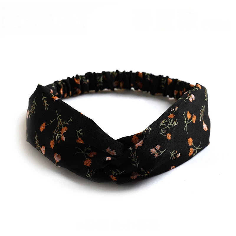 Bohemian Print Headbands for Women & Girls – Vintage Cross Turban Bandana Hair Accessories for Summer