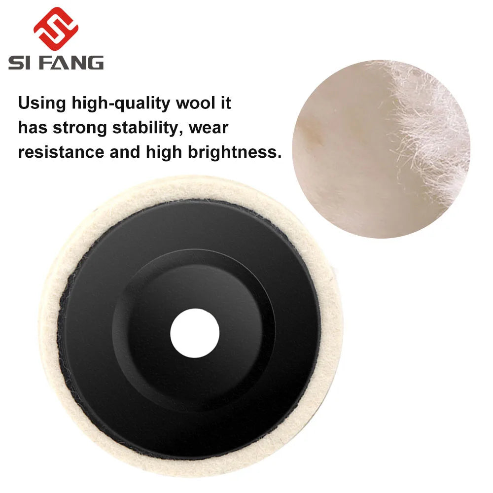 SIFANG Wool Polishing Wheel - 50mm/75mm Angle Grinder Wheel Felt Polishing Disc - Ideal for Metal, Marble, Glass, Ceramic - 1PC