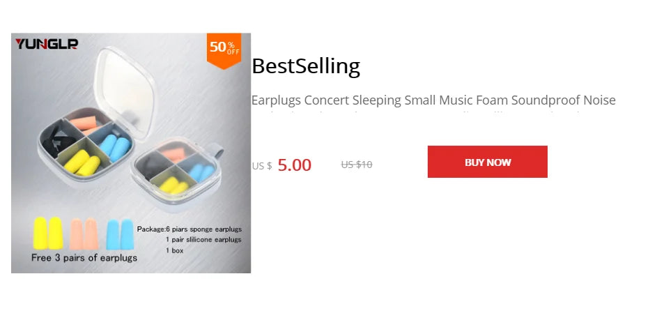 Universal Sleep Earplugs – Noise Reduction Ear Plugs for Comfortable Rest & Noise Blocking