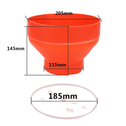Red Silicone Microwave Popcorn Maker Bowl with Lid: DIY Popcorn Bucket, Chips, Fruit Dish - High-Quality Kitchen Easy Tools