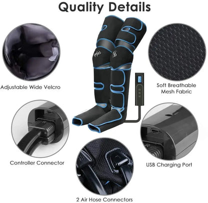 Foot Air Pressure Leg Massager — 360° Circulation & Muscle Relaxation Device for Lymphatic Drainage