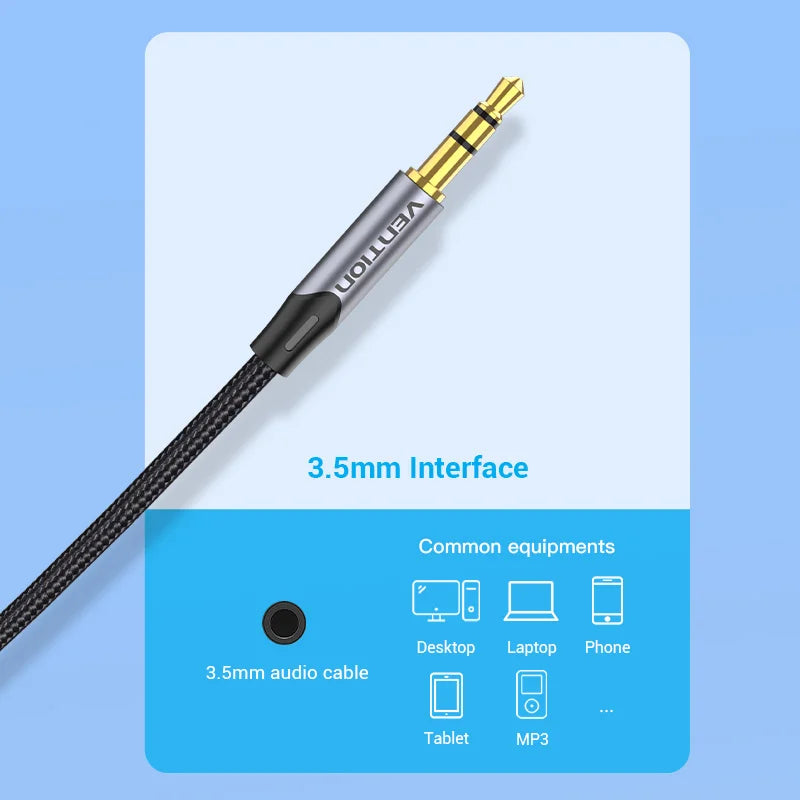 Vention 3.5mm to 2RCA RCA Audio Cable – Stereo Splitter Jack Cord for Smartphone, Amplifier & Home Theater AUX Connection