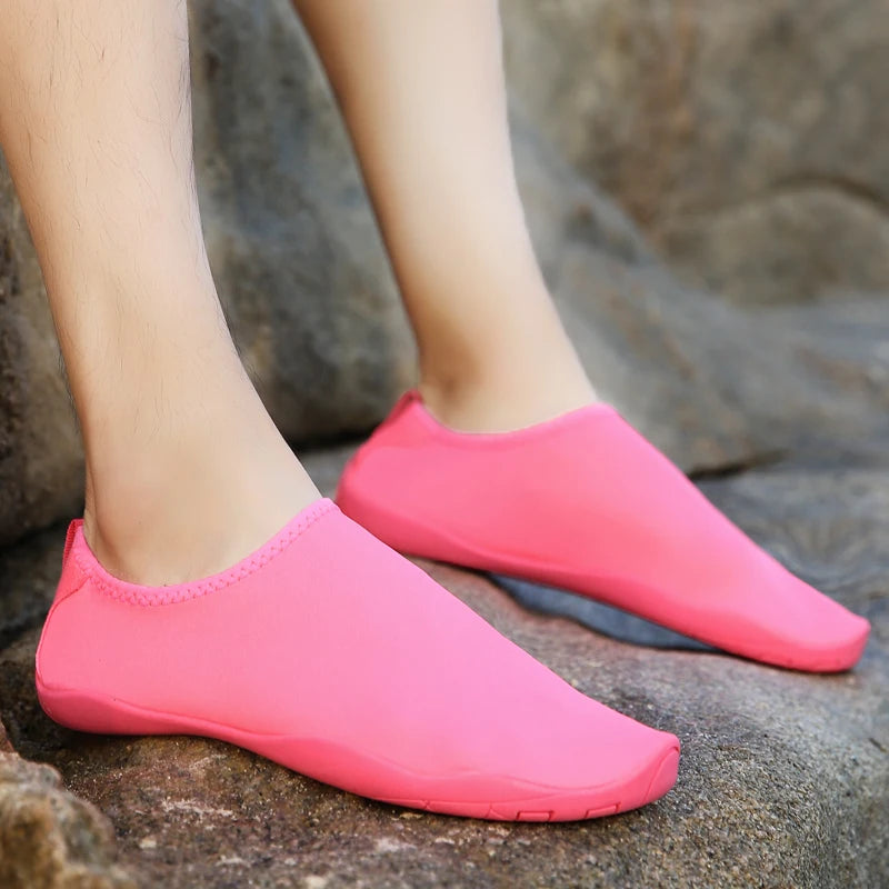 Solid Color Unisex Quick-Drying Aqua Sneakers - Children’s Swimming & Beach Water Shoes, Barefoot Shoes for Women