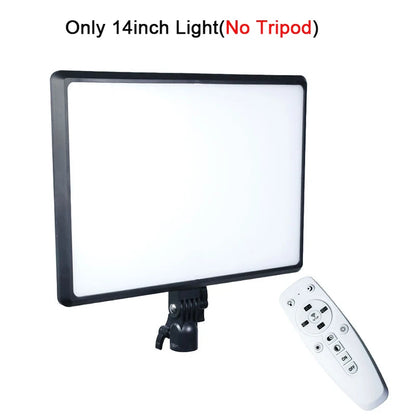 LED Video Light Panel - 10/14-Inch Photography Lighting, 3200K–6000K, Remote Control, EU Plug for Studio & Live Streaming