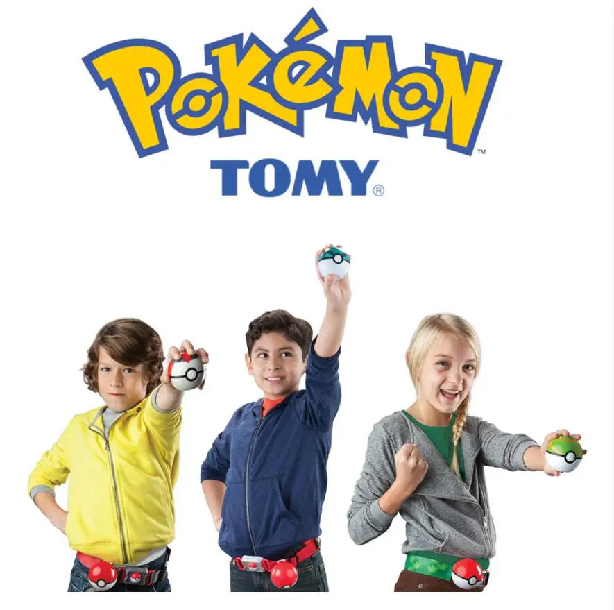 Pokémon Toy Belt Set — Poké Ball Battle Belt with Pikachu, Eevee, Charmander & Bulbasaur for Kids Gift