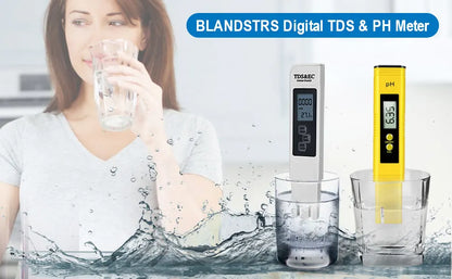 TDS Meter Digital Water Tester - High Accuracy 0-14 PH, 0-9990ppm TDS & EC Meter with LCD for Aquariums & Filters