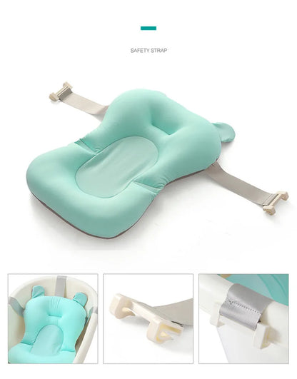 Non-Slip Baby Bath Cushion – Newborn Safety Support Pad & Soft Bathtub Mat