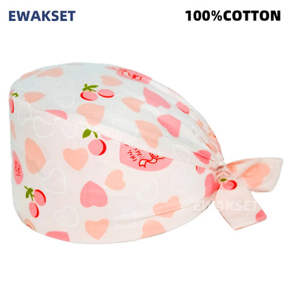 Unisex Soft Scrub Cap – Cartoon Print Surgical Hat for Men and Women, Operating Room Nursing Accessories