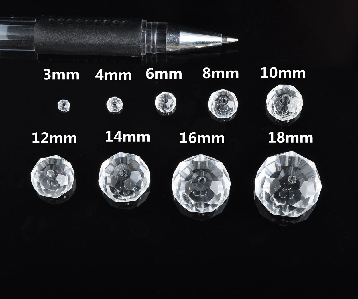 Czech Crystal Spacer Beads - Rondelle Faceted Glass Beads in Multiple Sizes for DIY Jewelry Making Crafts