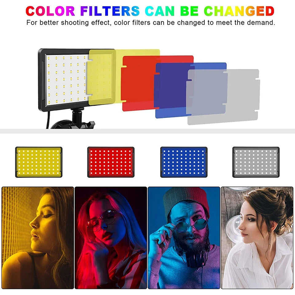 LED Photography Video Light Panel Kit - RGB Lighting for Studio, YouTube & Live Streaming with Tripod Stand