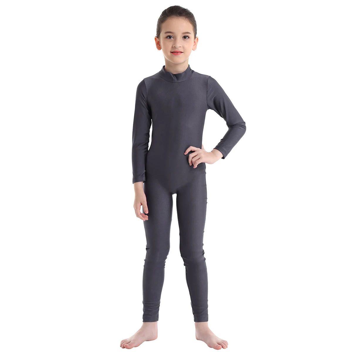 Kids Girls Full Body Gymnastics Bodysuit, Ballet Dance Jersey Leotard, Jumpsuit Sports Unitard, Children Dancewear and Sportswear