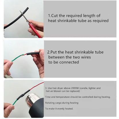 5/1 Meter Black Heat Shrink Tubing - 1mm to 6mm Sizes for Electrical Insulation and Protection