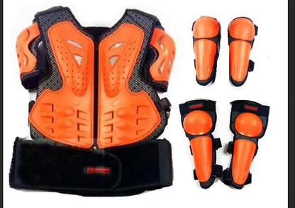 Kids Motocross Body Armor Vest – Chest, Spine & Knee Protection Gear for Boys & Girls (Height 0.85–1.7m)