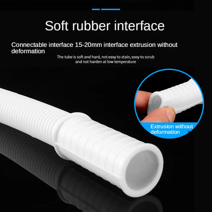 Flexible Air Conditioning & Washing Machine Drain Hose — Water Inlet Extension Pipe with Faucet Connector for Bathroom & Kitchen