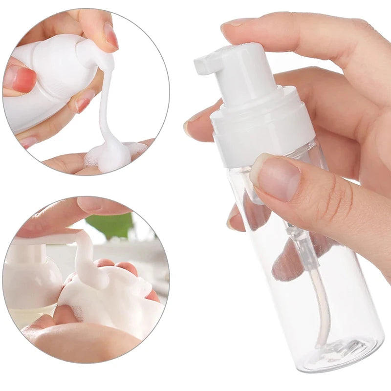 30 Pcs Plastic Foam Pump Bottles - 30ml/50ml/60ml/100ml Empty Face Cleaner & Cosmetic Dispensers, Refillable Soap & Hand Sanitizer Bottles