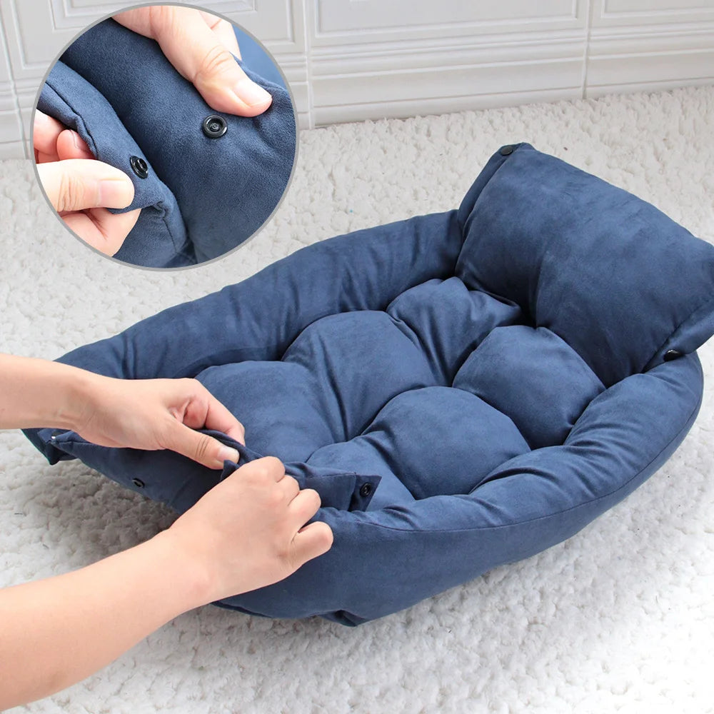 3-in-1 Multifunction Pet Bed – Soft Dog & Cat Cushion, Warm Winter Sofa Nest for Puppies & Kittens