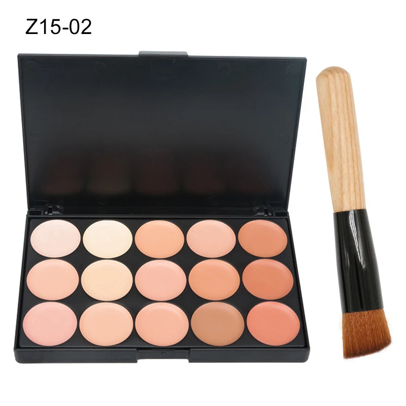 15-Color Professional Concealer & Contour Palette – Full Coverage Camouflage Cream Foundation Makeup Kit