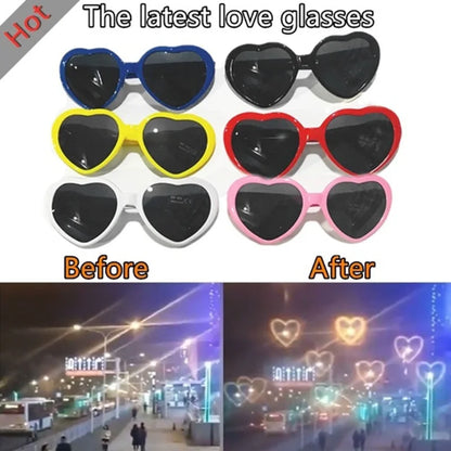 Women’s Fashion Heart-Shaped Glasses Watch - Nighttime Light Diffraction to Heart Shape, Stylish Female Sunglasses