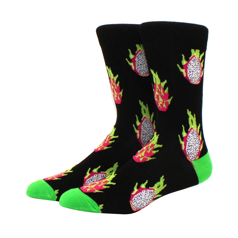 Funny Cartoon Fashion Cotton Socks – Hip Hop Skateboard Style Socks for Men & Women, Beer, Pizza, Astronaut & Pineapple Print Casual Wear Socks