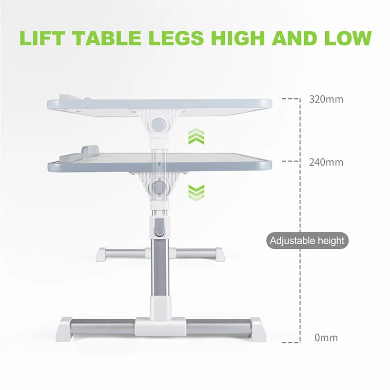 Multi-Functional Adjustable Foldable Laptop Desk – Portable Bed & Sofa Study Table Stand for Laptop Work, Reading & Serving Use