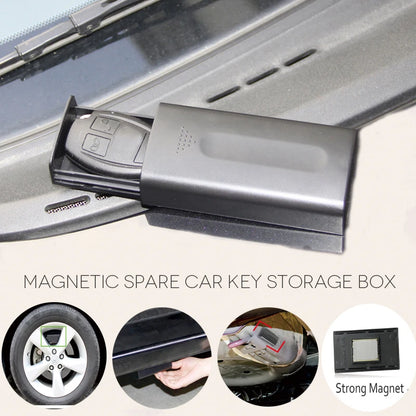 NewCreative Magnetic Black Safe Box — Hidden Key Storage for Home, Office, Car, Truck, and Caravan