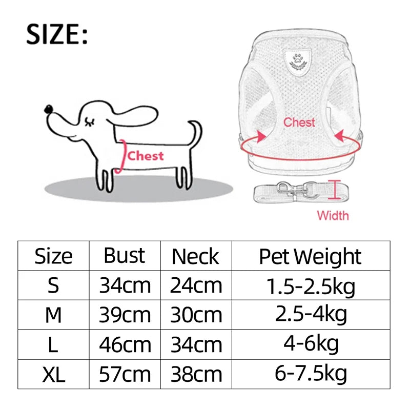Adjustable Mesh Cat Harness Vest: Walking Lead Leash for Puppy Dogs - Polyester Collar for Small to Medium Pets, Pet Accessories