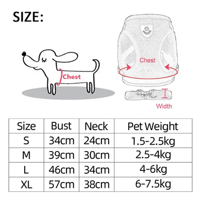 Adjustable Mesh Cat Harness Vest: Walking Lead Leash for Puppy Dogs - Polyester Collar for Small to Medium Pets, Pet Accessories