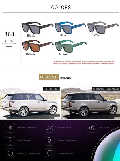 2024 Luxury Polarized Sunglasses for Men — High-End Square UV400 Driving Eyewear & Fashion Travel Sun Glasses
