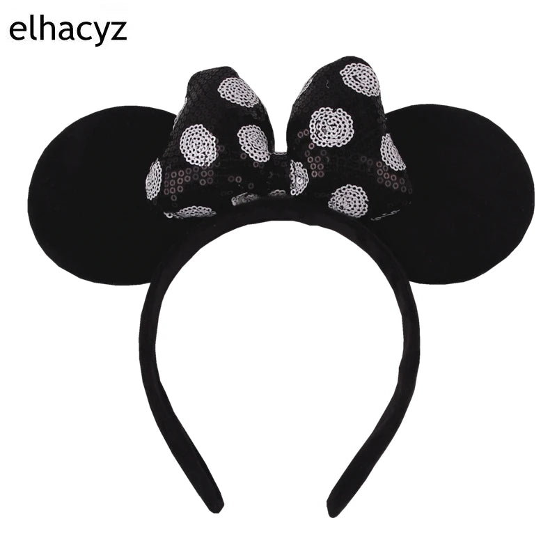 Big Classic Polka Dot Bow Minnie Mouse Ears Headband – Festival & Party Hairband for Women & Girls, Disney Trip Accessories