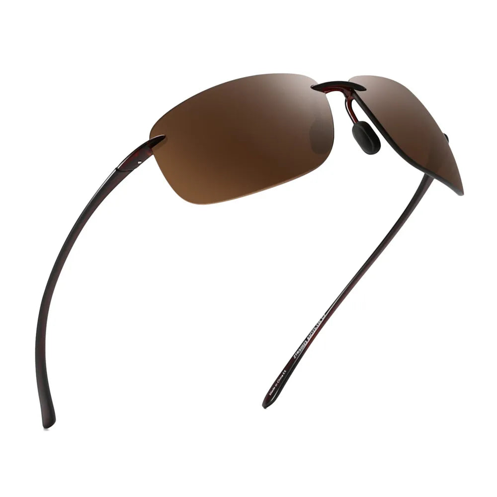 JIM Ultralight Sport Sunglasses – TR90 Rimless Frame for Men & Women, Ideal for Running, Fishing, Cycling, and Driving