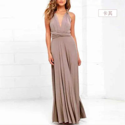 Multiway Convertible Boho Maxi Dress – DIY Wrap Infinity Bandage Long Dress for Women, Party, Bridesmaid & Club Wear