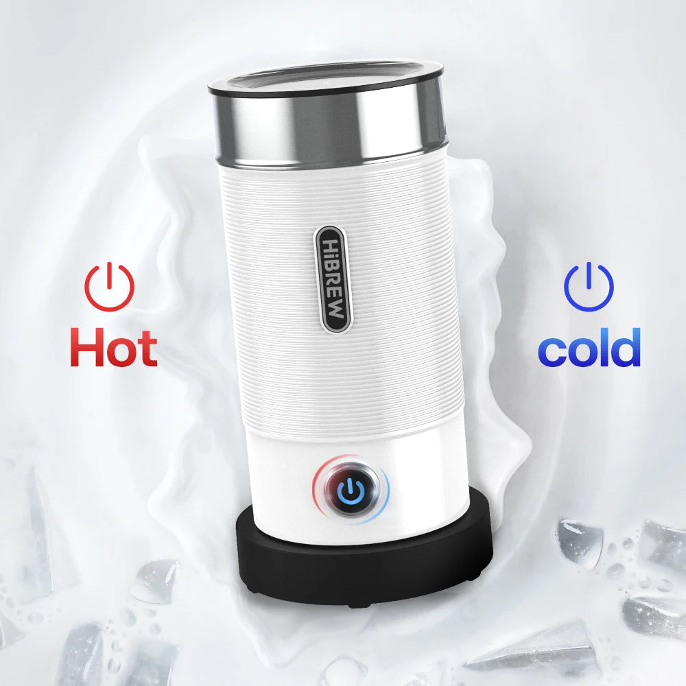 HiBREW Milk Frother M1A – Fully Automatic Cold/Hot Frothing Foamer and Chocolate Mixer, Cool Touch Latte and Cappuccino Warmer