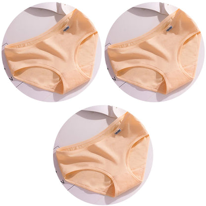 Women’s Cotton Underwear - Candy Color Mid-Waist Breathable Plus Size Briefs