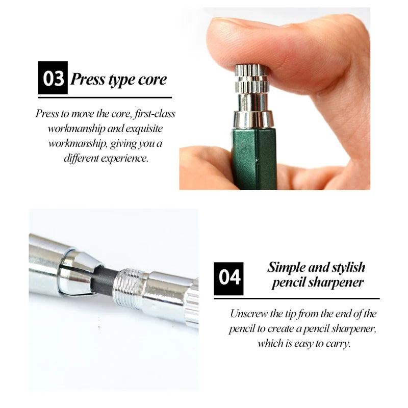 5.6mm Mechanical Pencils & Charcoal Graphite Lead – Soft, Medium & Hard HB to 14B Sketch Drawing Core