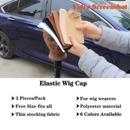 24PCS Wig Caps (12 Packs) – Stretchable Nylon Mesh Stocking Hair Nets, Breathable & Free Size for Wigs