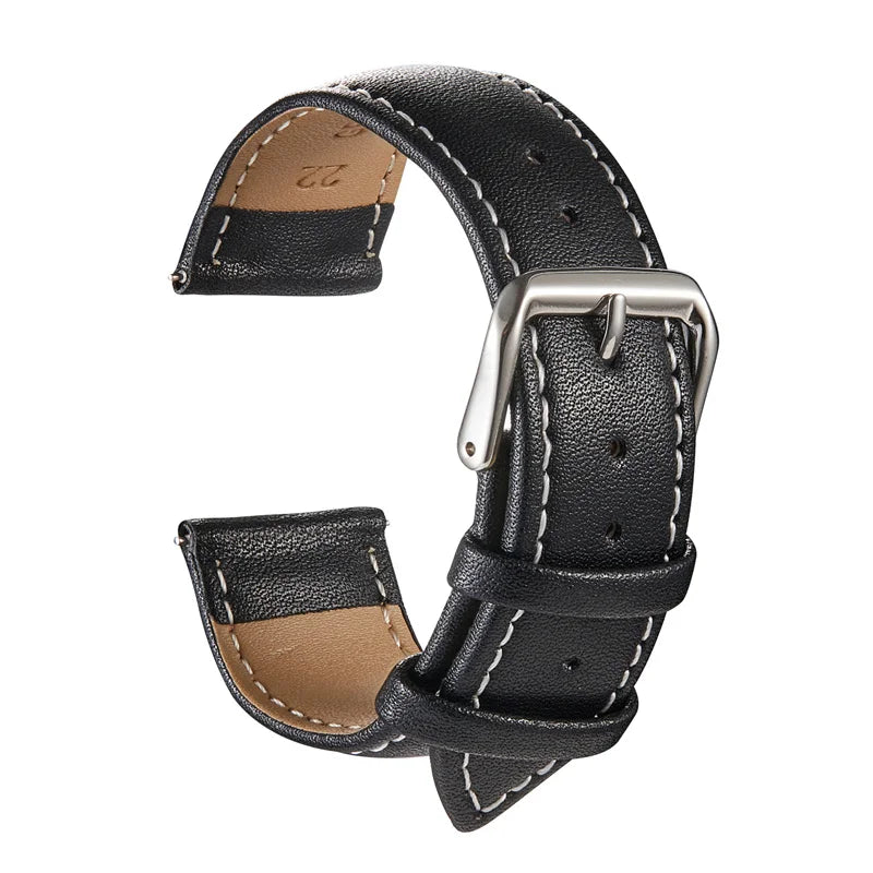 Genuine Leather Watchbands – Calfskin Replacement Straps for Men & Women, 18mm-24mm