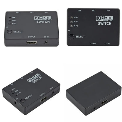 3x1 HDMI Switch 4K/1080P – 3 Input 1 Output Video Splitter Adapter Hub for Xbox, PS4, PC, Laptop & HDTV