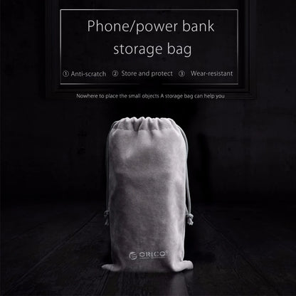 ORICO Soft Storage Bag for Power Bank, USB Charger, External Battery, Mobile Phone, HDD – Gray Travel Pouch Case